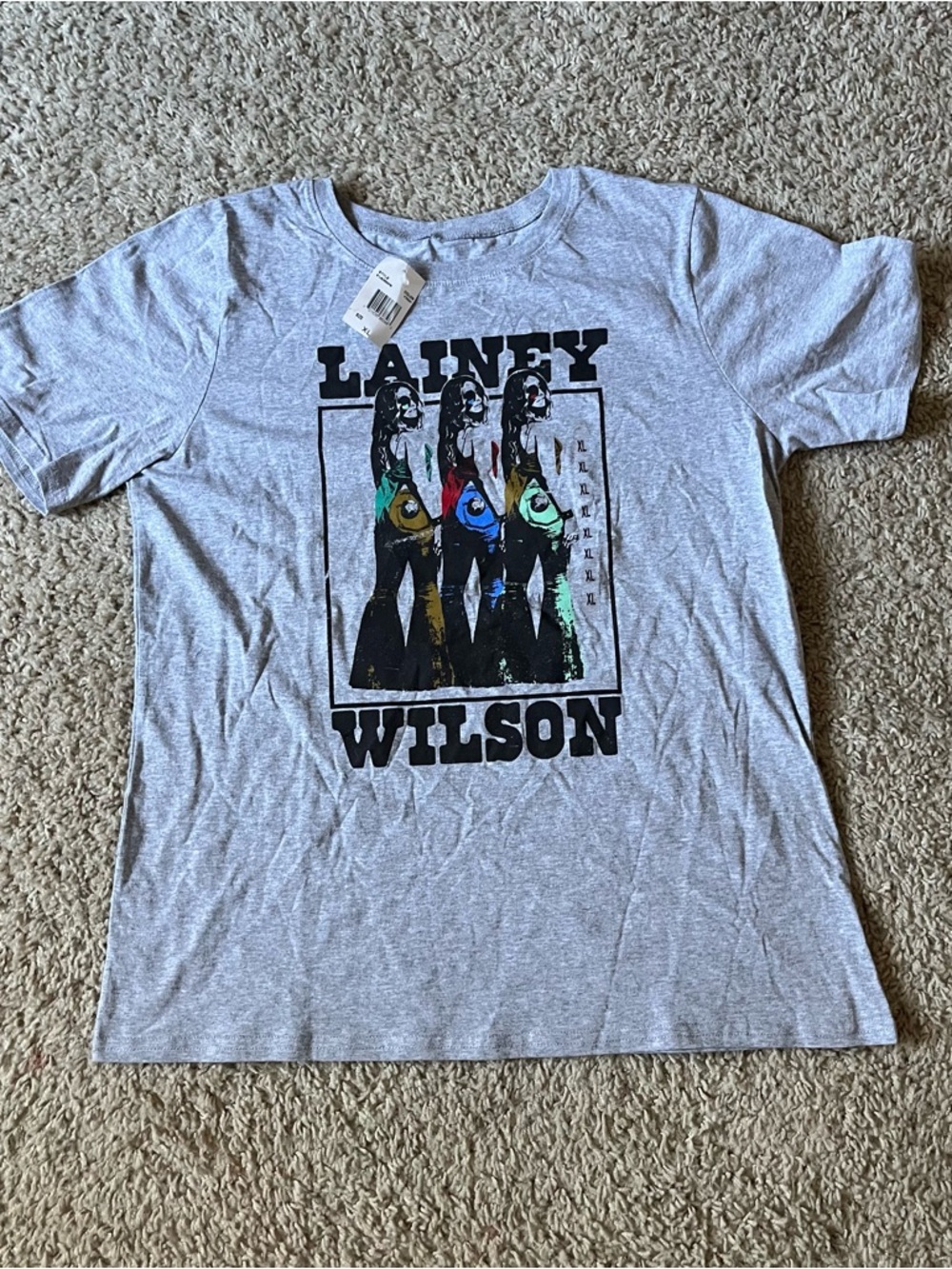 Lainey Wilson Graphic Tee in Heather Gray Women’s XL